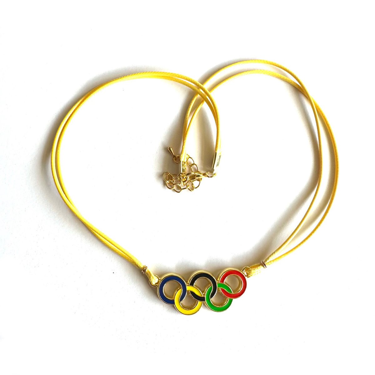 SportPresent® - OS - Ketting - Geel - Torino - LA 2028 - Olympische Ringen - Olympische Spelen - Peking - Beijing - Kleur - Sportsieraad - Sieraden - Sportsieraden
