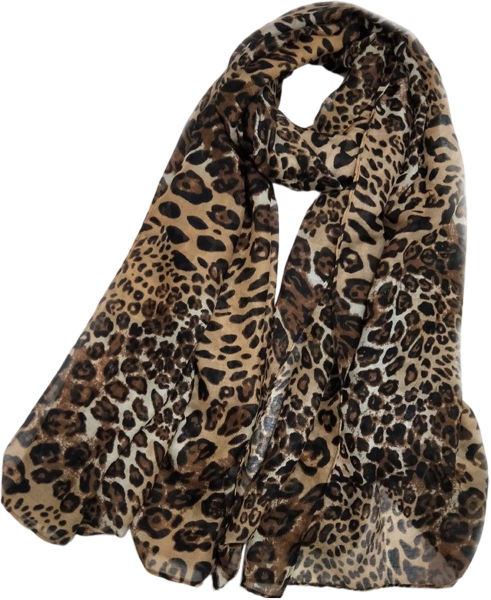 Luipaardprint Sjaal 180x90 cm - Dames Oversized Lichtgewicht Omslagdoek - Zachte Everyday Sjaal - Fashion Accessoire