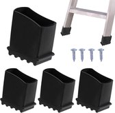 Universele rubberen laddervoeten 50 x 25 mm Set van 4 met 4 schroeven, antislip laddervoeten, ladderdoppen voor ladders, telescopische ladders, visgraatladders, ladderkappen, laddervoeten, vervangende voeten voor - Cyslmuk®