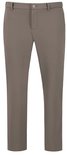 Grijze chino broek voor heren met ritssluiting en knoop.