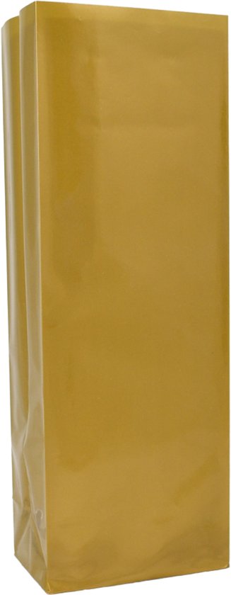 100x Blokbodemzakjes Goud 105 + 65 x 300 mm - 4-laags - Zeer Hoge Barrière-eigenschappen - Rechthoekige Zak - Voedsel Verpakking - Blokbodem Zakjes - Traktatie Zakjes - Sealbaar - Uitdeelzakjes - Cadeauzakjes - Gekleurde Zakjes