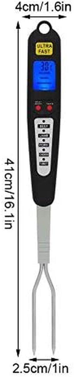 Digitale Vleesthermometer met Dubbele Sensor en LED Display voor BBQ en Koken