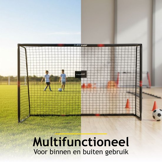 Dunlop Voetbaldoel groot - Voetbal Goal 300x200x120 cm - Metaal - Zwart ...