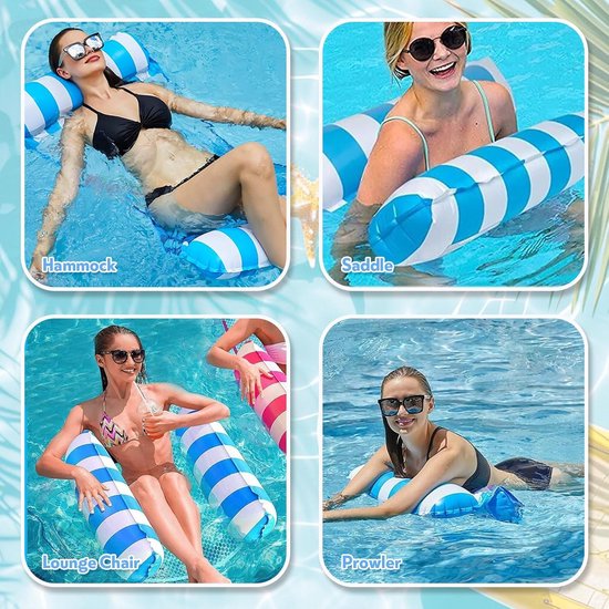 Inflatable Air Matras met Cup Holders - 4-in-1 Waterpret voor Zwembad & Strand — afbeelding 5