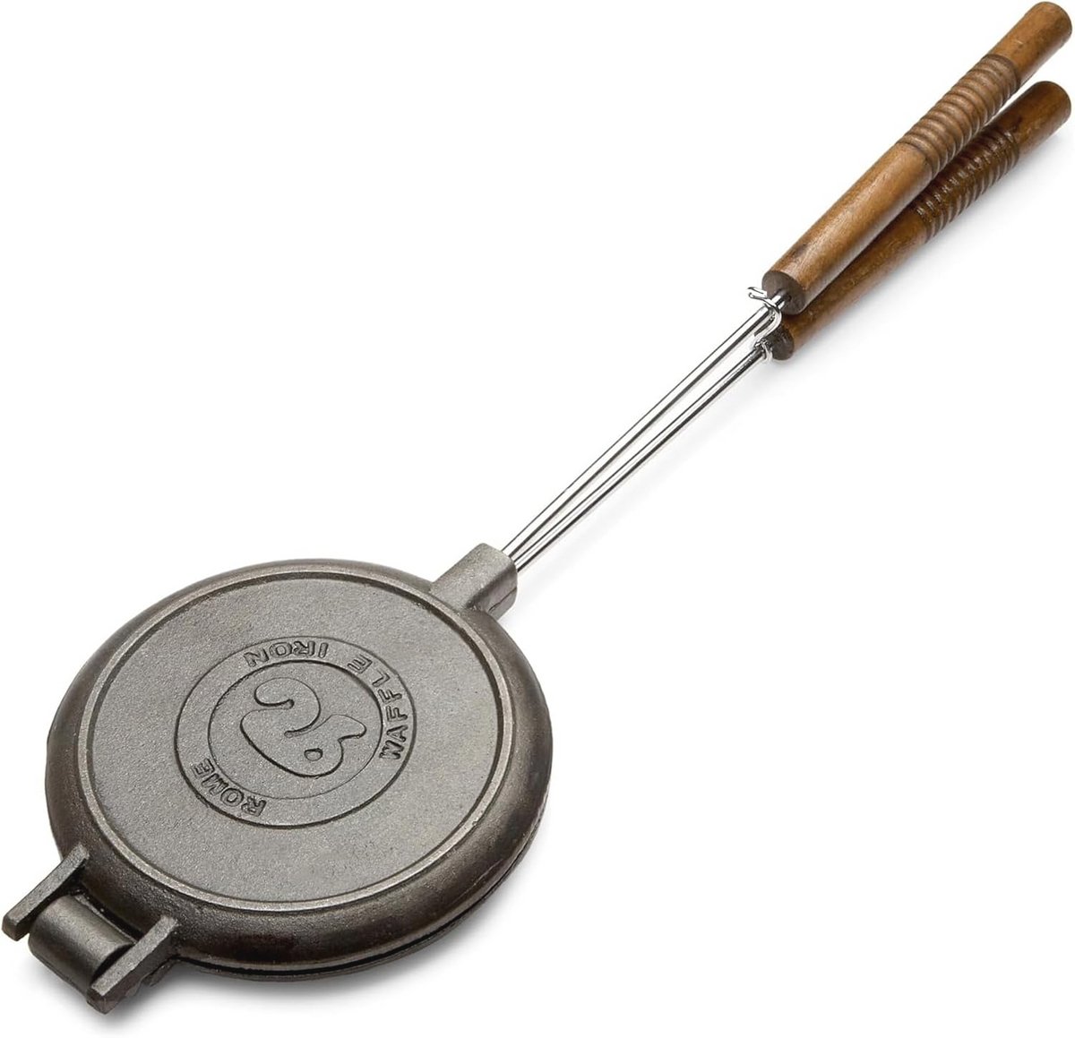 Gietijzeren wafelijzer voor barbecue, één maat, grijs