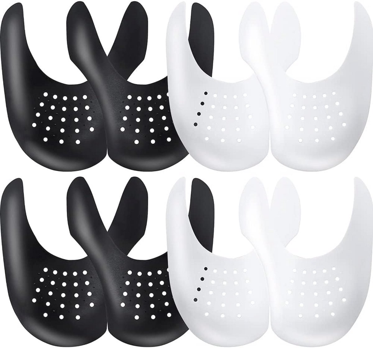 Anti-rimpel sneakerbescherming - 4 paar - Wit en zwart - Large