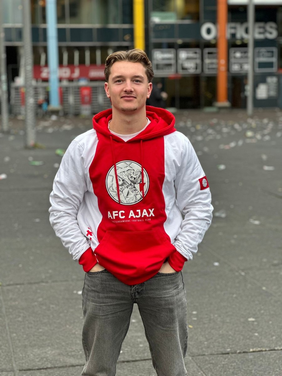 Ajax Logo Hoody Volwassen Wit Rood Wit L - AFC Ajax Amsterdam