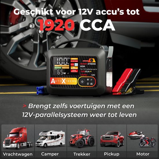 AutoXtreme Boost Xtreme 8250A - Compresseur de démarrage - Booster de batterie pour voiture - Démarrage rapide