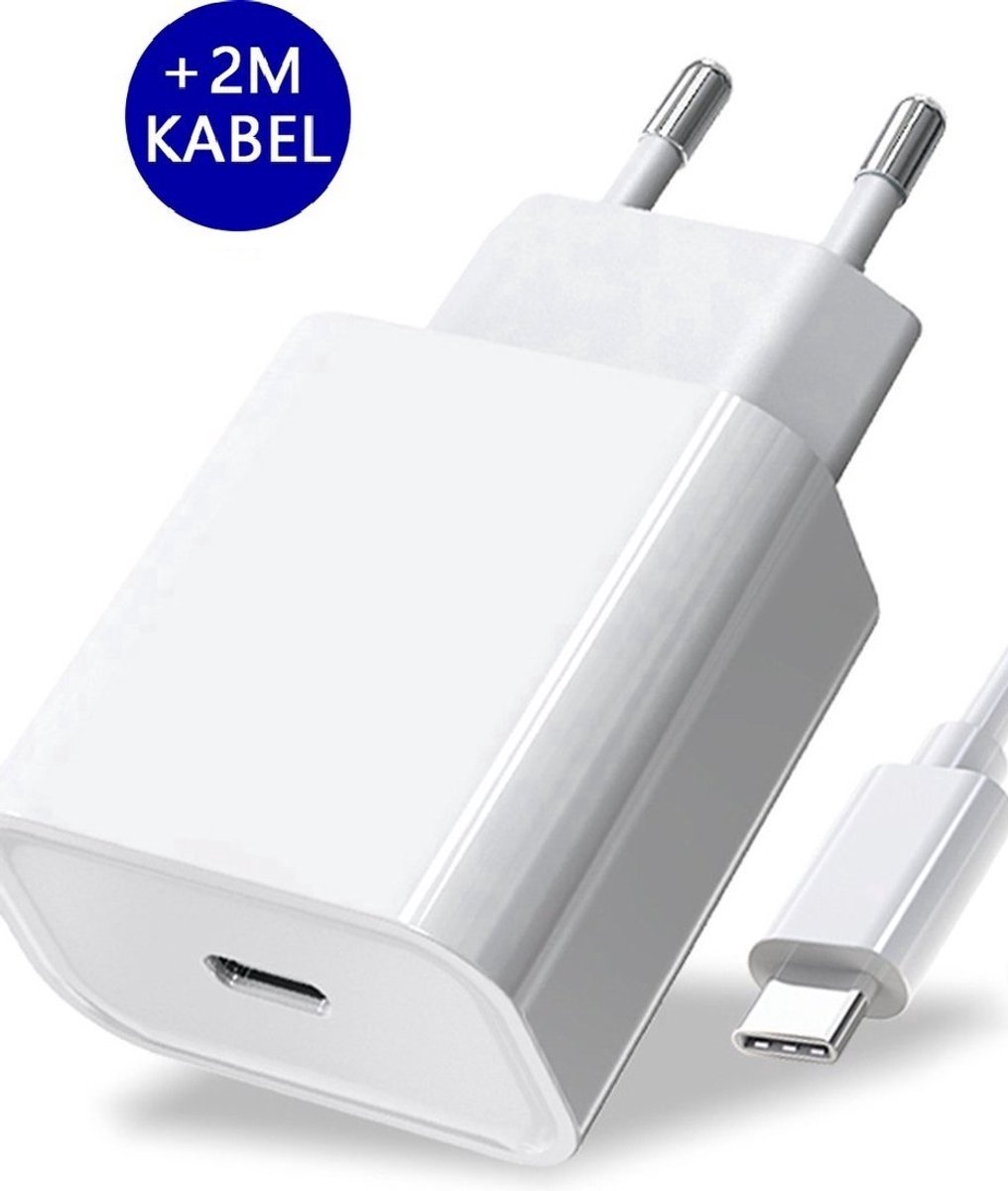 Samsung oplader Universele USB-C adapter met 2m kabel- USB-C Snellader (25W) met 2m kabel- Zwart