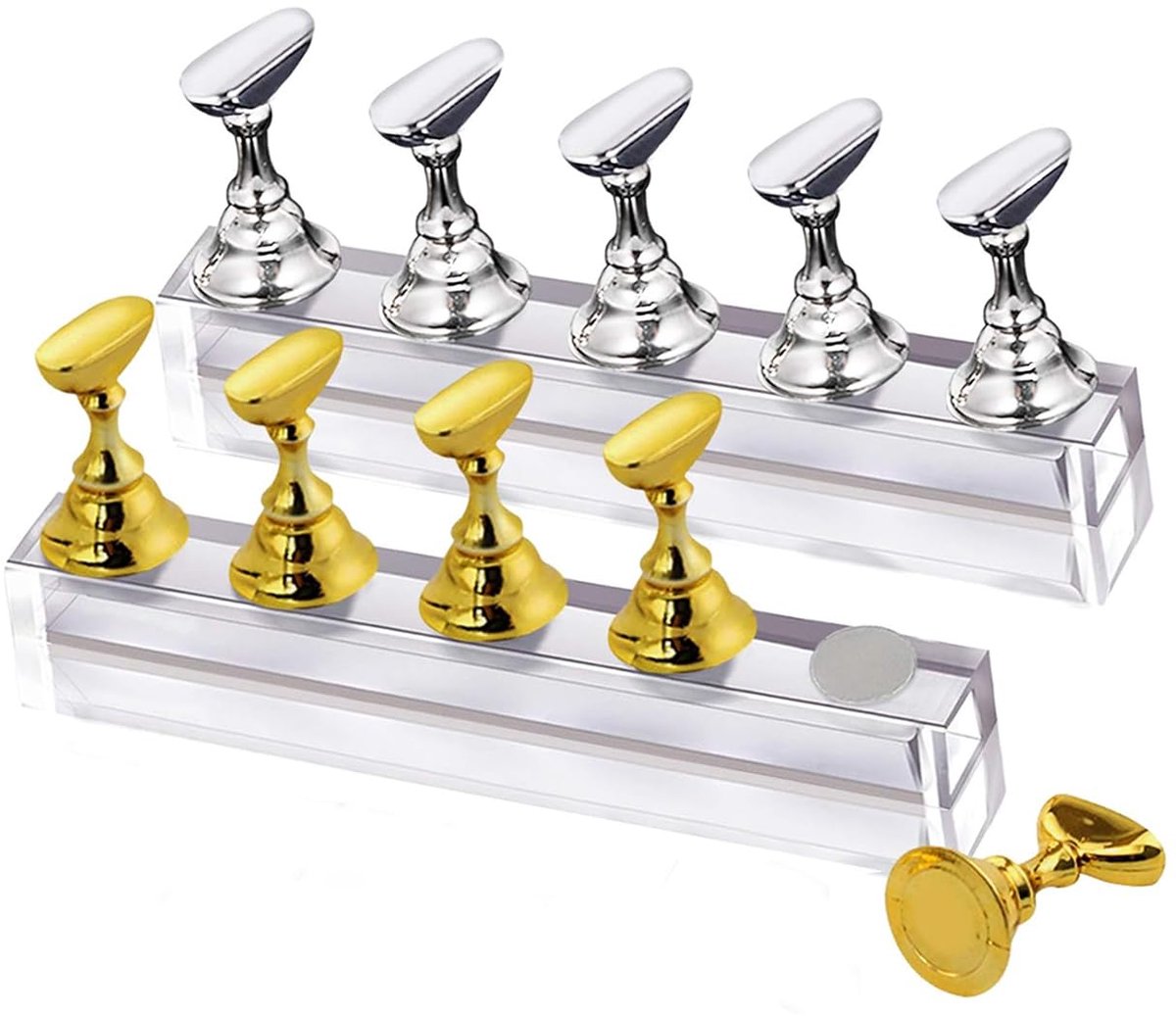 Ynkkvre - Magnetische nagel oefenhouder - Nagelhouder - Kunstnagel houder - Oefen display - Magnetische Basis - Duurzaam Acryl - Breed Toepassingsgebied - Comfortabele Grip - Voor DIY & Salongebruik