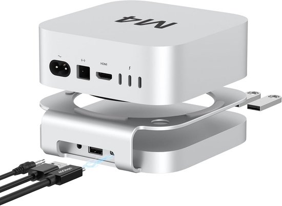 Mini m4 mac dockingstation met 40 Gbps M.2 NVMe SSD-behuizing, Thunderbolt 4/3 externe harde schijf behuizing, USB4/3.2/3.0 voor Mac Mini m4 mac dockingstation met 40 Gbps M.2 NVMe SSD-behuizing, Thunderbolt 4/3 externe harde schijf behuizing, USB4/3.2/3.0 voor Mac