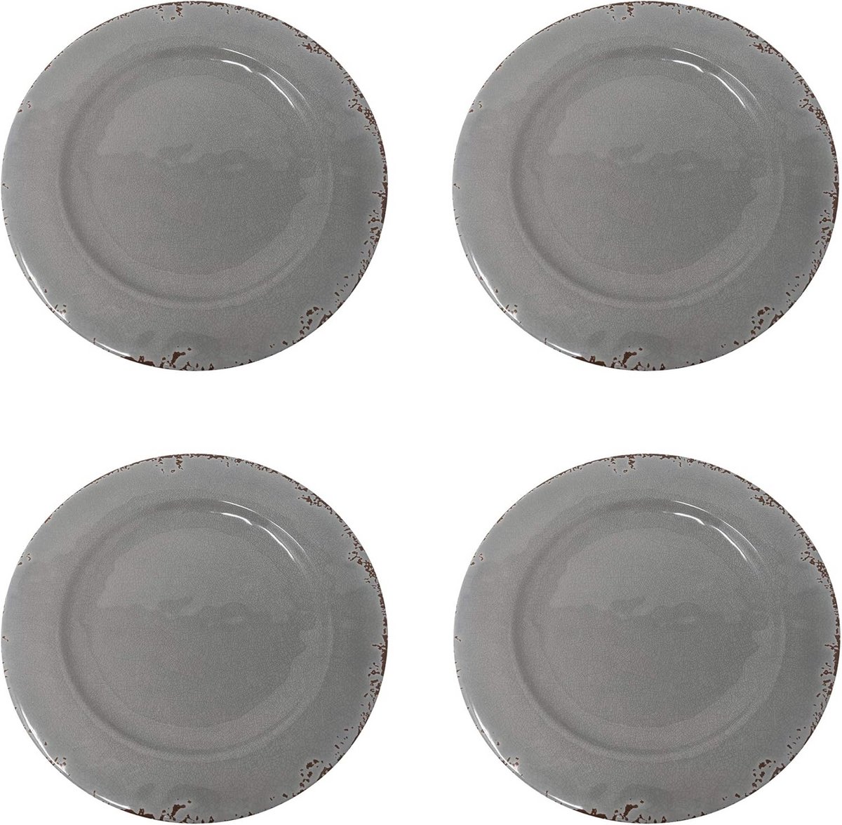 Rustieke 12-delige melamine servies set voor 4 personen - Dinerborden en meer