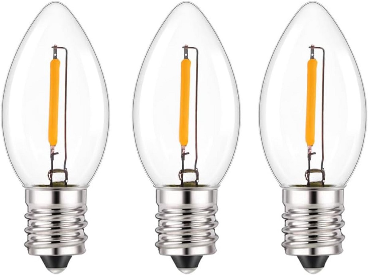 LED Kaarslamp E12 Schemerlamp 0,5W Vervangt 7W Warm Wit Licht voor Nachtkastje