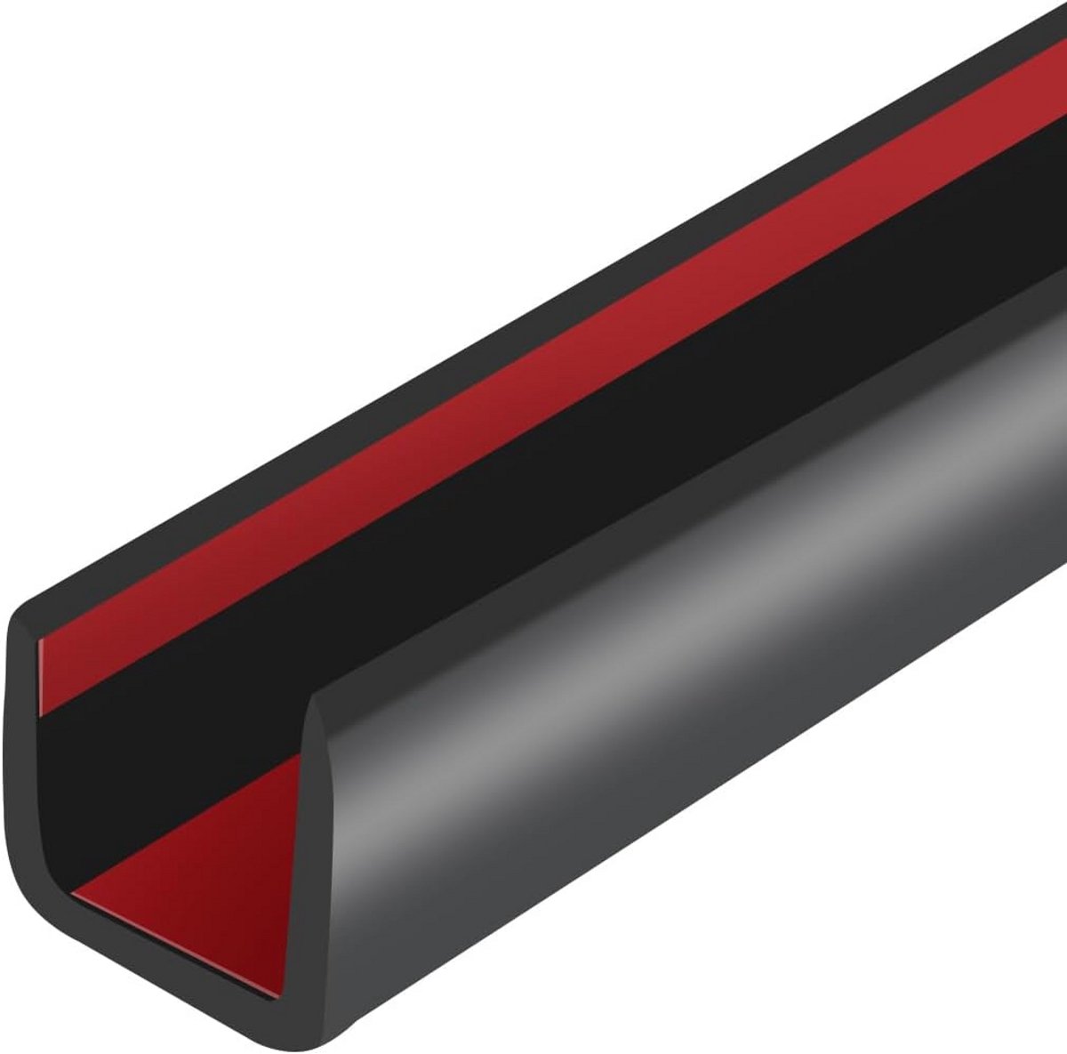 Rubberen Randverlijming Zwart, U-Vormig, Zelfklevend, 10 mm, 6 m