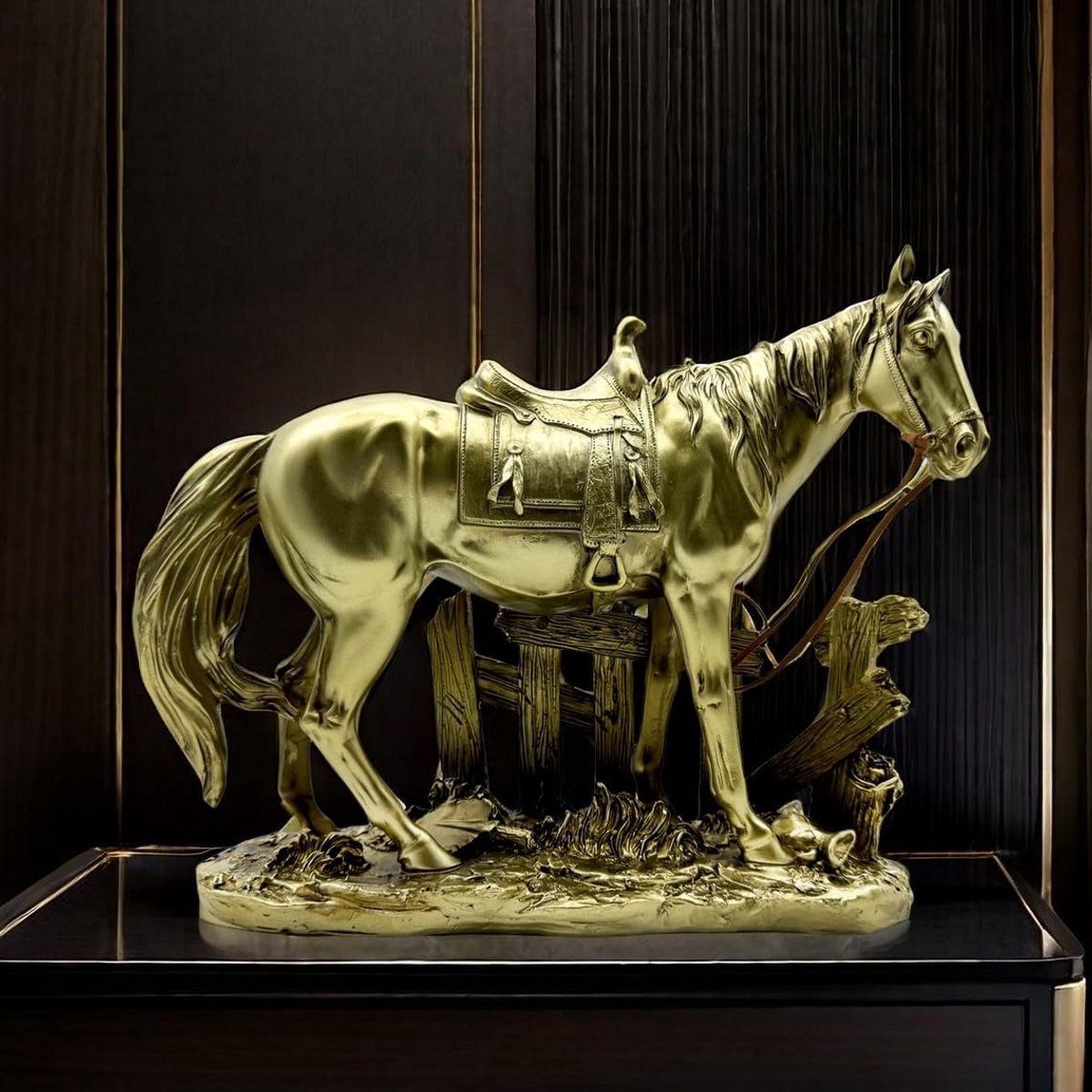 Paardenstandbeeld sculptuur 35,5 cm voor kantoor en tuindecoratie