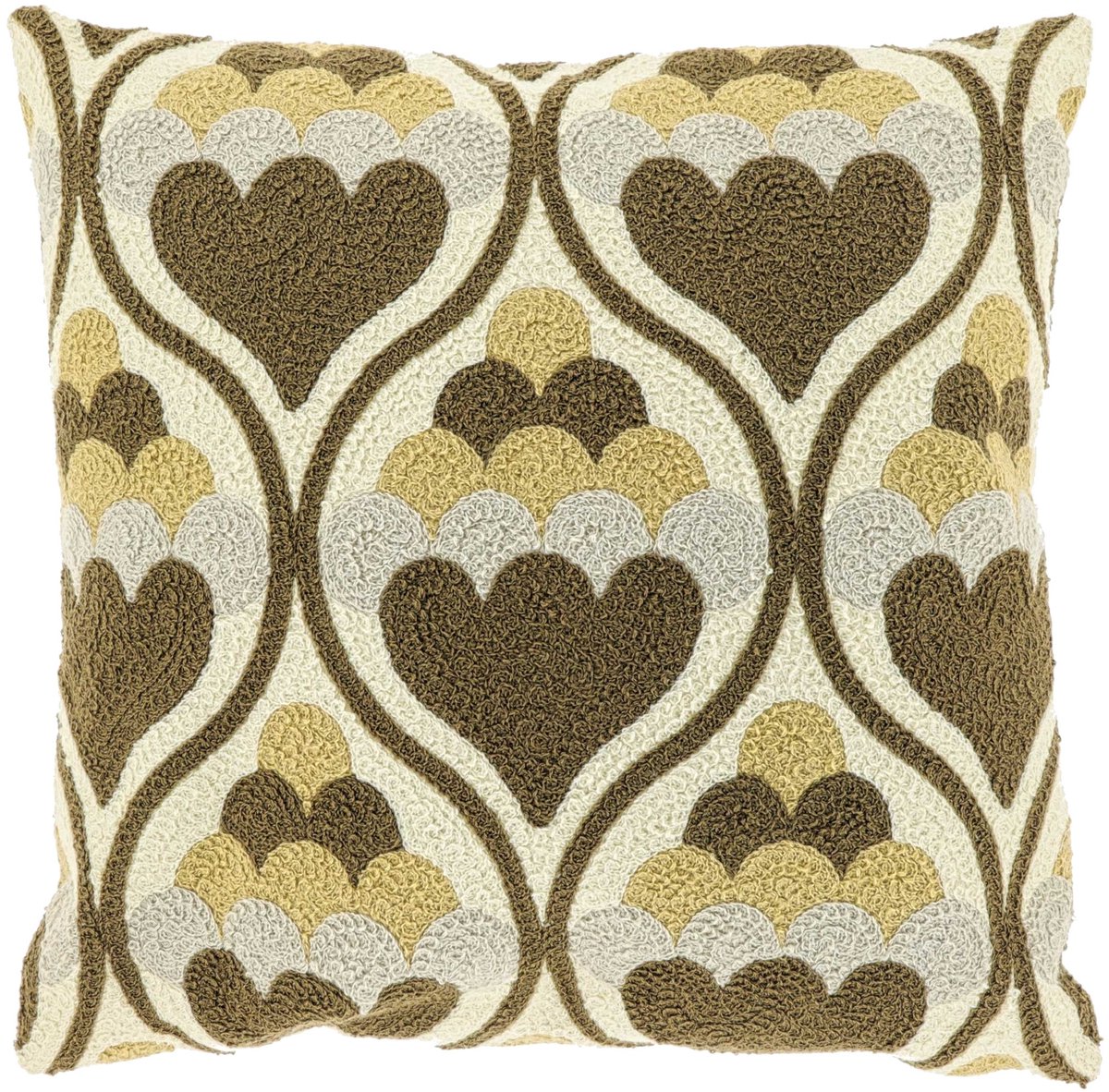 Unique Living Sierkussen Julia - Textiel - Bruin - 45x45 cm (BxD) - Dessin 1 Beige/Bruin