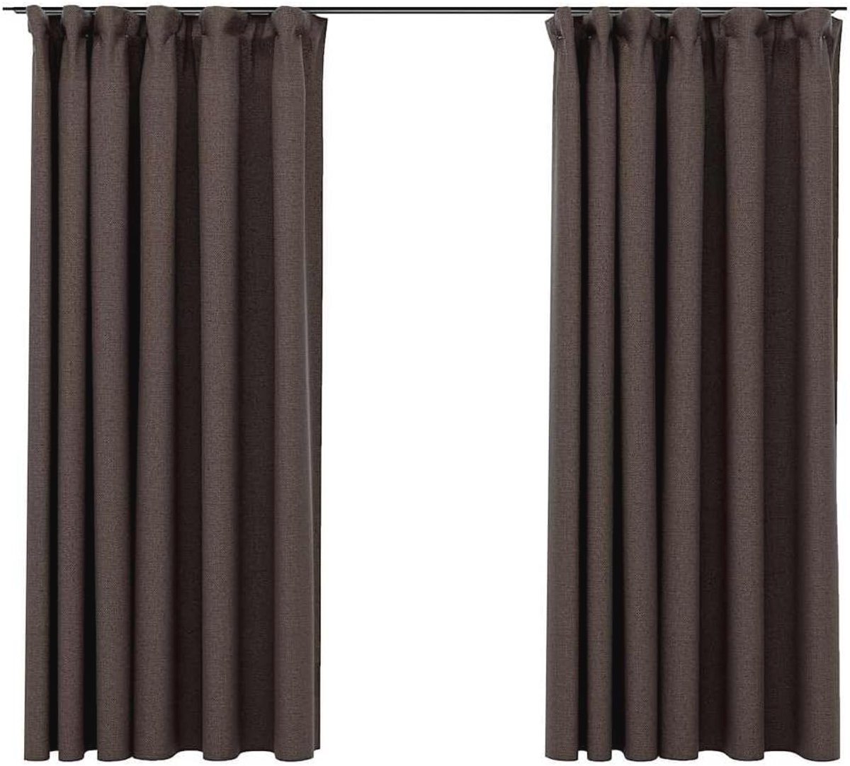 Zwarte Inbetweencurtains met Haken - Privacy en Lichtdichtheid - 140x175cm Taupe