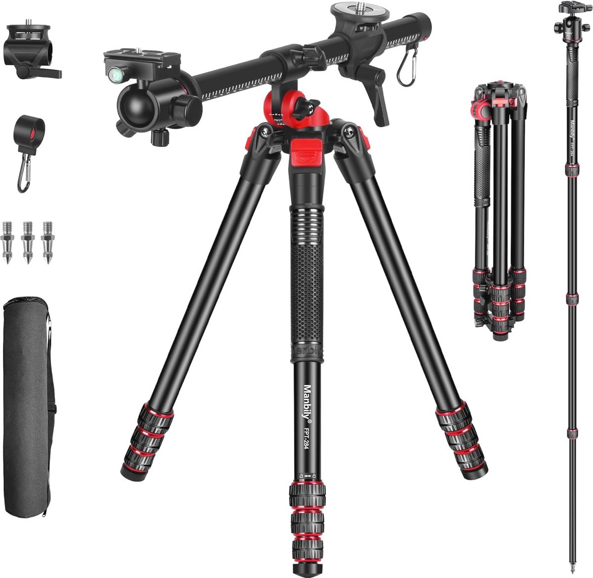 Camerastatief 70 Inch Aluminium met 360° Draaibare Arm en Monopod Functie