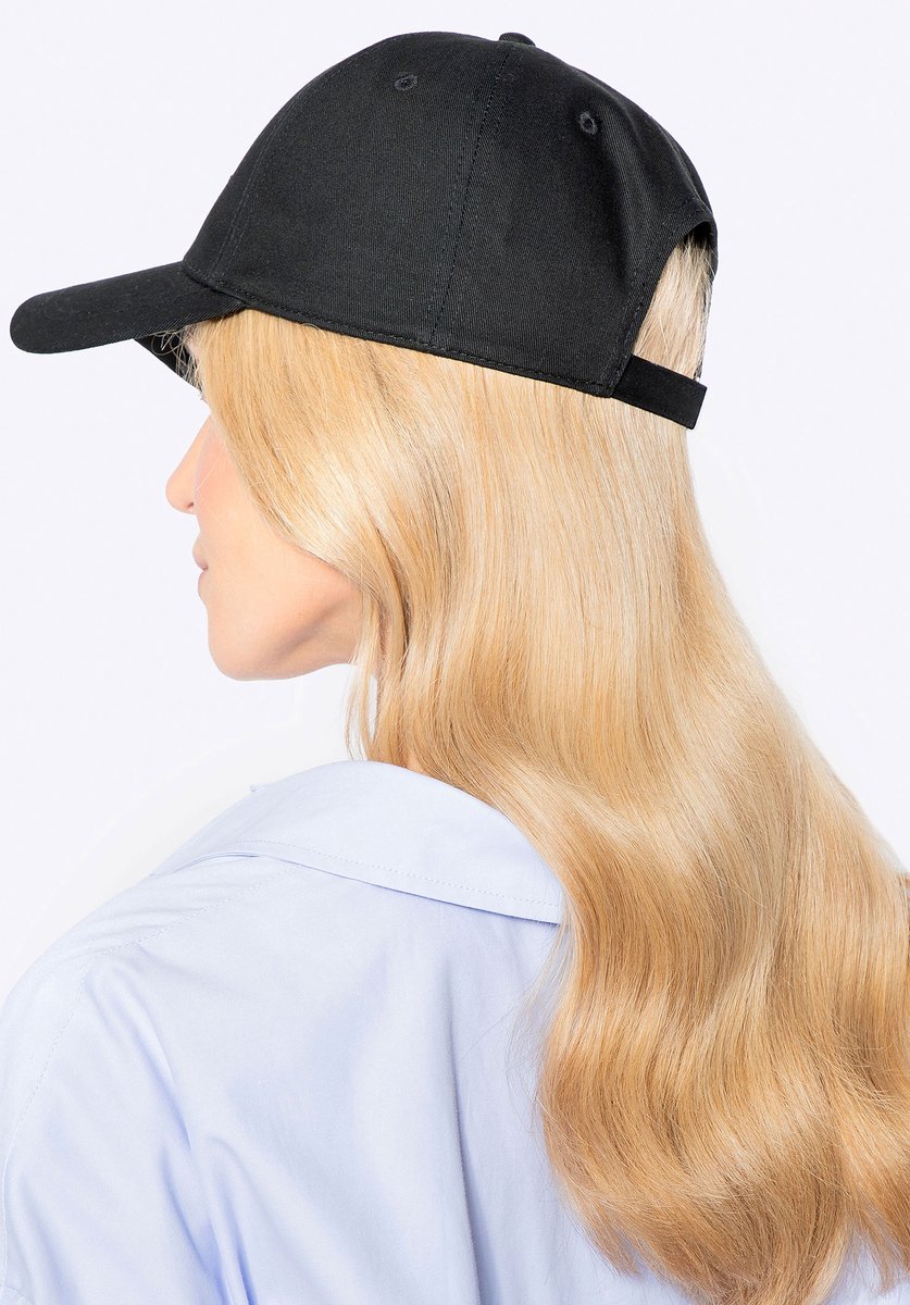 Wittchen - Dames Katoenen Baseballpet - Zwart - Glanzend Logo - Verstelbare Band