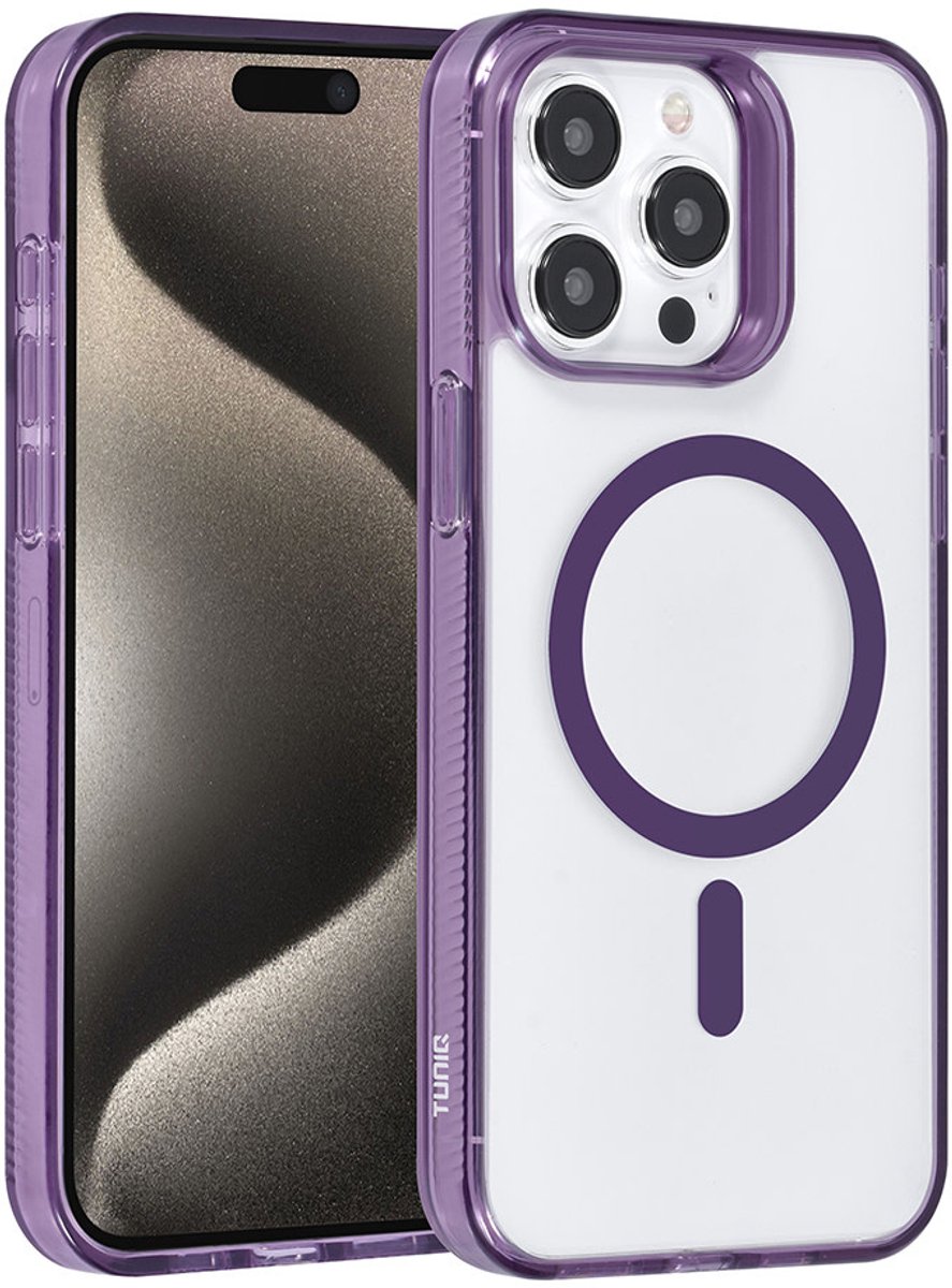 TUNIQ iPhone 15 Pro Max Backcover hoesje Magsafe silicone - Paars