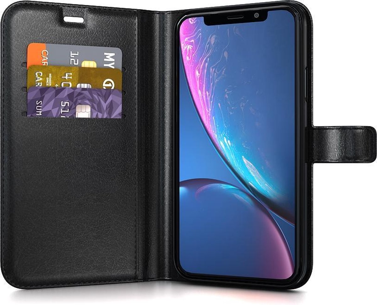 BeHello iPhone XR Hoesje - Gel Wallet Case Met Ruimte Voor 3 Pasjes Zwart