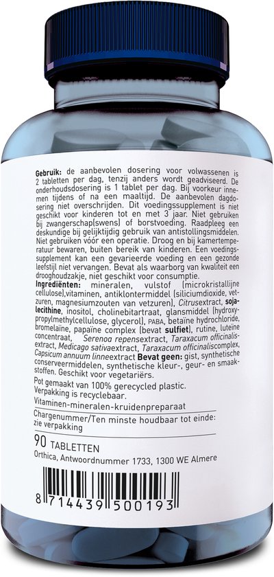 Orthica Multi 4 All - multivitamine met kruiden en enzymen - 90 tabletten