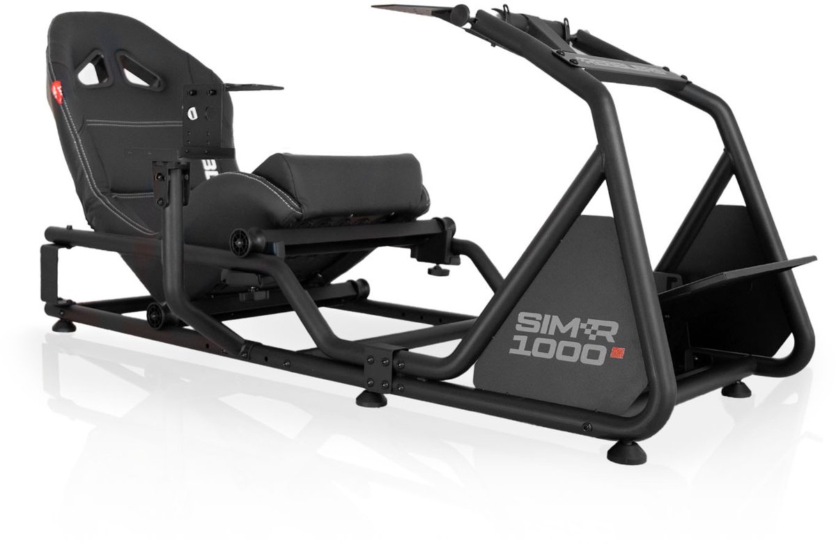 REBBLERS® SIMR 1000G Sim Racing Cockpit + Gearshift Holder - Verstelbare Racestoel van Formula naar GT/Rally - Race Simulator - Zwart