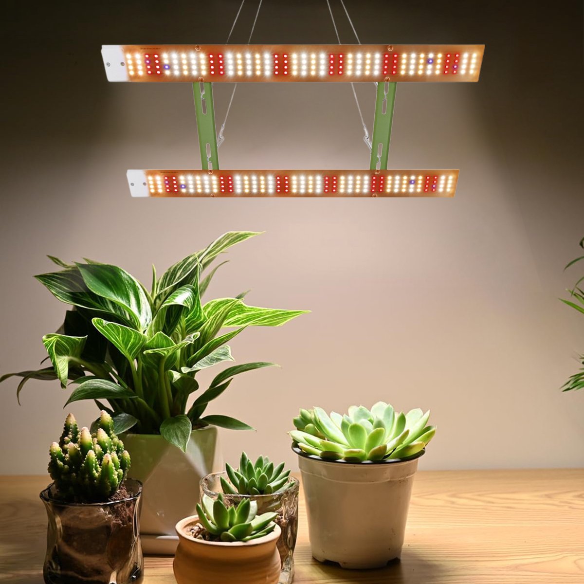MUPOO LED Groeilamp – Ultra Bright Full Spectrum Kweeklamp voor Binnen Planten – Ideaal voor Zaailingen, Bloemen & Groenten op Balkon of Meerdere Potten – Hoge Planten, Groei en Bloei – 312 LEDs (1-op-2)