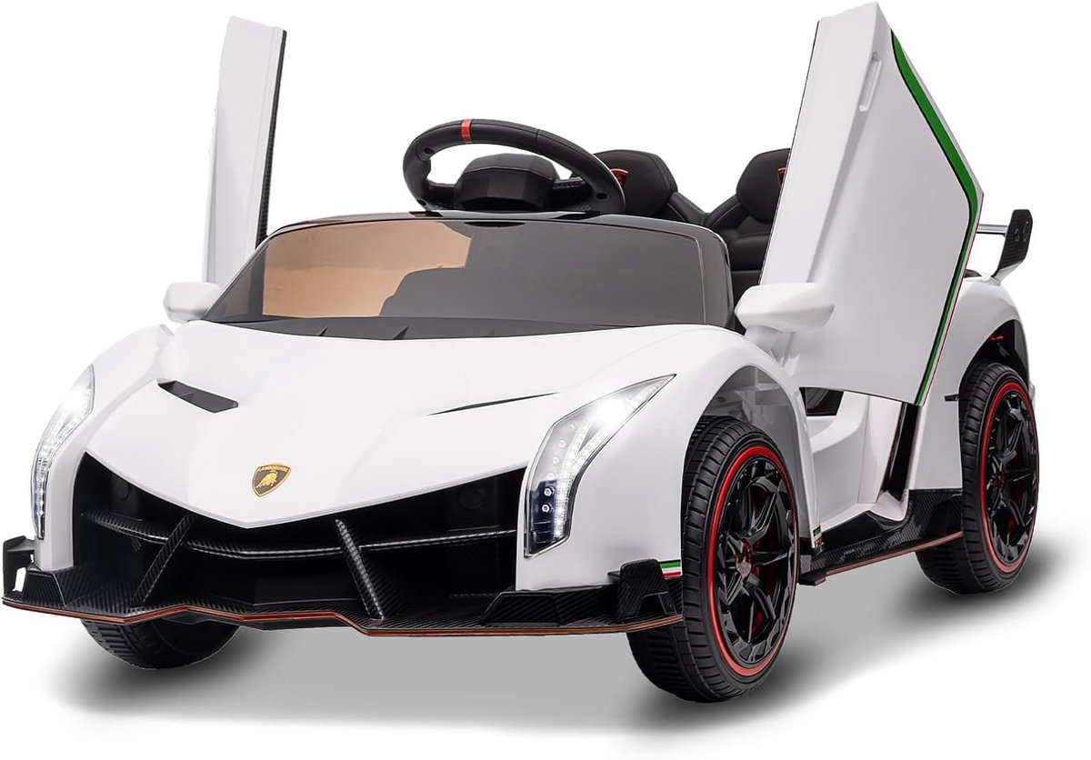 Kinder Elektrische Auto 12V – 2x35W, Afstandsbediening, 3 Snelheden, LED & Muziek – Vanaf 3 jaar – Wit