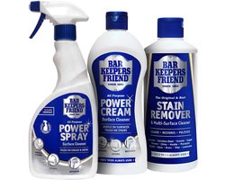 Bar Keepers Friend schoonmaakmiddel set - Poeder, Crème en Spray - Complete allesreiniger bundel