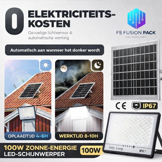 JESLED 60W LED Solar Lamp Buiten Met Afstandsbediening, 6500K Solar Straatlamp Met Bewegingssensor, IP65 Waterdicht voor Straat, Tuin, Garage
