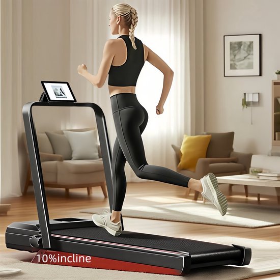 Tapis roulant pliable 6-en-1 avec une inclinaison de 15 % et une vitesse jusqu'à 12 km/h. Ce tapis roulant pliable polyvalent dispose d'une fonction 3-en-1 et d'un moteur silencieux amélioré, avec une capacité de charge maximale de 136 kg.