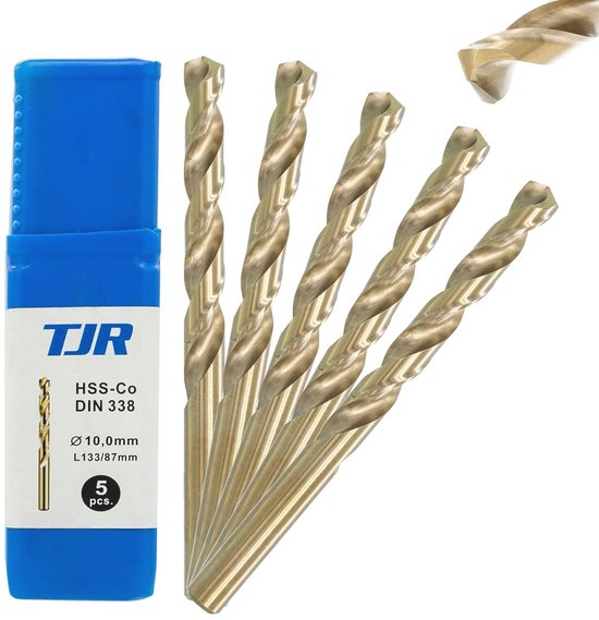 WeLiQu® Brocas para metal cobalto, HSS-E M35, 25 piezas, 1-13 mm, paso de 0,5 mm, autocentrado, DIN 338, tipo N, 135° para acero de hasta 1000 N/mm², V2A, CrNi, bronce, fundición