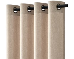 Unyqoos® Linnenlook half-transparante korte gordijnen met inslagringen voor woonkamer