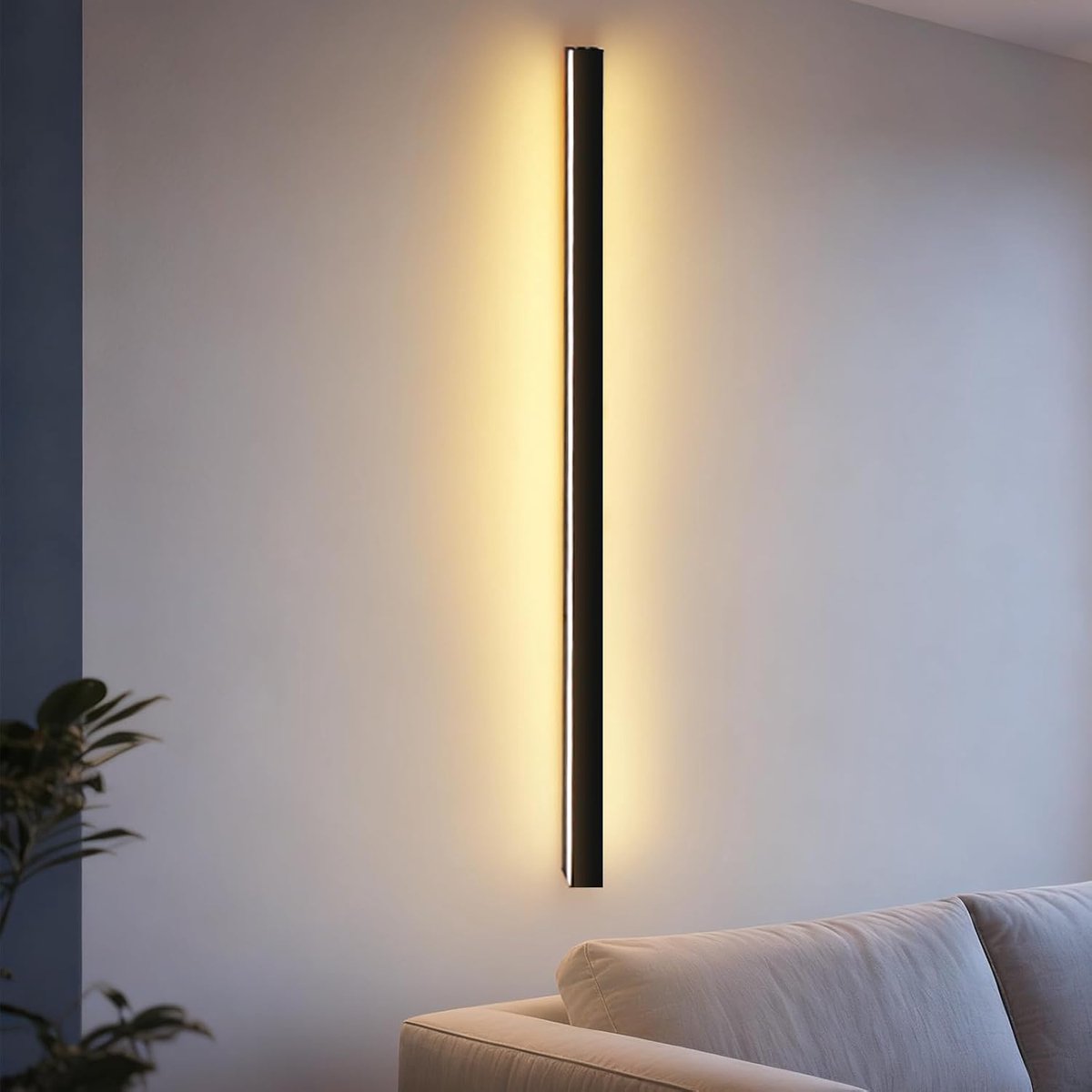 NETTLIFE Wandlamp LED - 100CM - Wandlamp Binnen - zwart - moderne wandverlichting - 3000K Warm wit Licht - lange hal lamp - 34W - Metaal - Slaapkamer lamp - voor Woonkamer | Keuken | Hotel