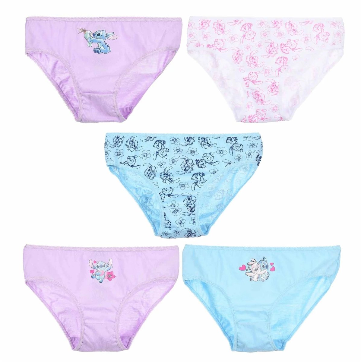Disney Lilo & Stitch - Meisjesslips - Onderbroekjes - Set van 5 stuks - Geschenkverpakking - 5/6 jaar Roze