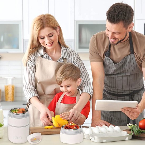 Warmte-isolerende broodtrommel - Thermo-lunchbox voor school, werk, en reizen van warmte — afbeelding 3