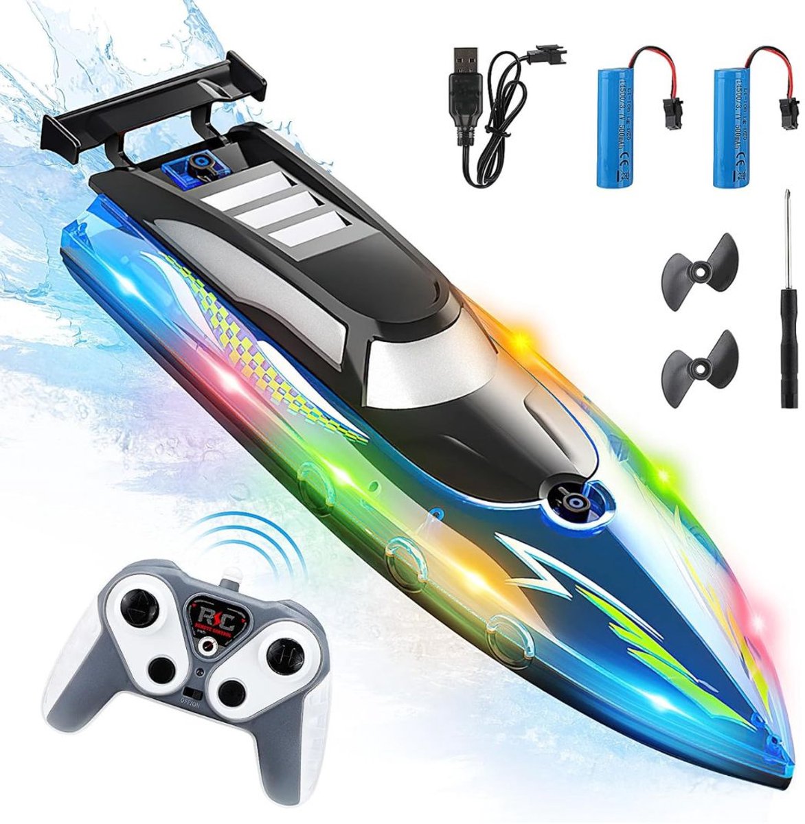 RWB® Bestuurbare Boot - RC Boot - Boot op Bestuurbare Afstand - 2 Batterijen - Blauw