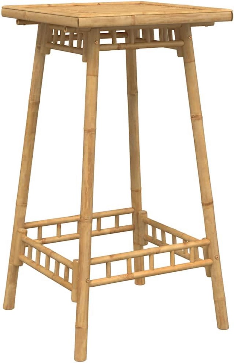Vierkante barbuitentafel 55x55x100 cm van bamboe
