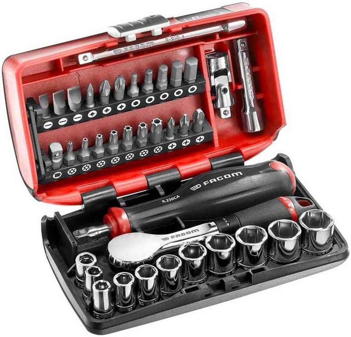 38-delig socket set - lichtgewicht en robuust met kantelmechanisme