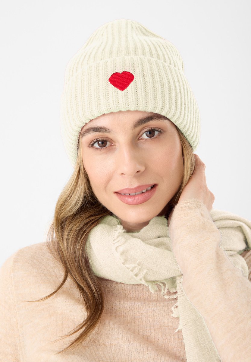 Codello Premium gebreide muts met hartvormig motief