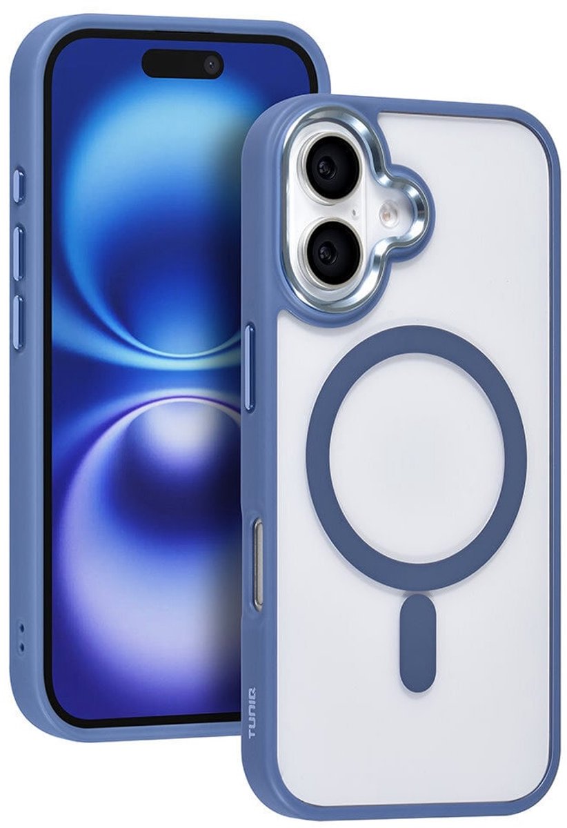 TUNIQ telefoonhoesje voor Apple iPhone 16 - MagSafe siliconen backcover - Blauw
