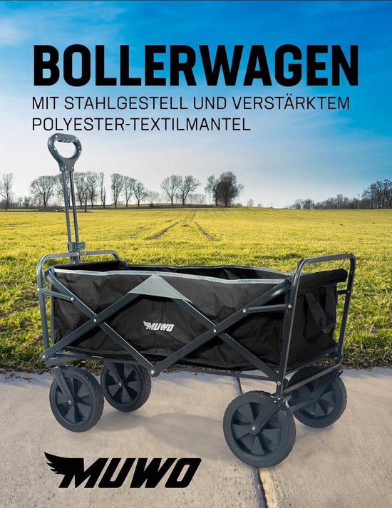 Opvouwbare Bolderkar met 100 Liter Volume en 360° Draaibare Voorwielen van Opvouwbare Bolderkar — afbeelding 3