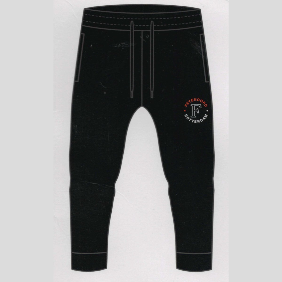 Feyenoord Joggingbroek Zwart – Maat 104/110 – Katoen/Polyester – Kinder Trainingsbroek