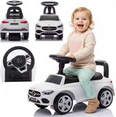 Kinder Rutschauto met Aanhanger & Licht & Opbergruimte Onder de Zitting Bodemrutscher Blauw - Costway