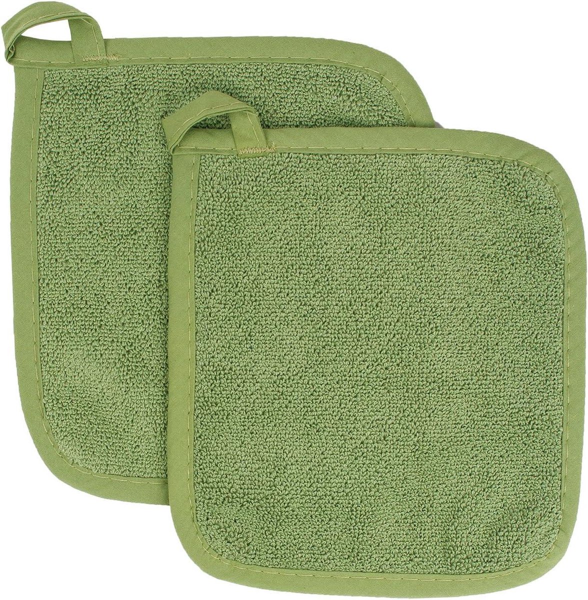 Pannenlappen - Hittebestendig - Dubbelzijdig Gebruik Als Ovenwant En Tafelonderlegger - 2 Stuks - Keukenaccessoire Groen