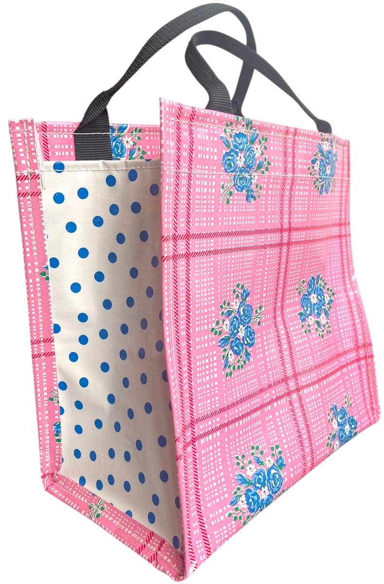 Atelier Du Baj Shopper van Mexicaans tafelzeil pink square