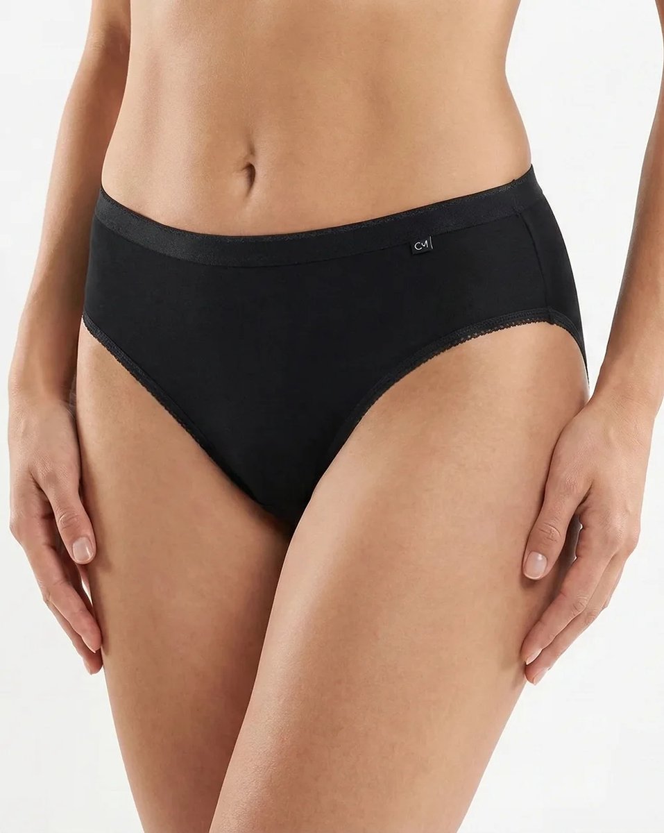 CM Casy Miller Casy Miller 4-pack Modal dames heup slip - Kelly midi brief - Heup dames onderbroeken - Beste dames ondergoed - Zwart / M