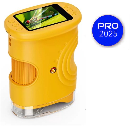 Microscope d'Aventures - Miniscope Enfants - Mini Scope - Microscope Pour Enfants - Microscope de Poche - Microscope Portable - Jouet Éducatif - Jouet Montessori - Motricité Fine - Jaune