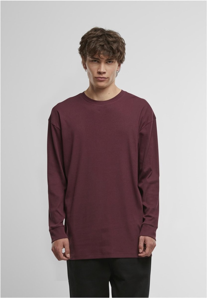 Urban Classics Organic Boxy Rib Longsleeve shirt L Rood